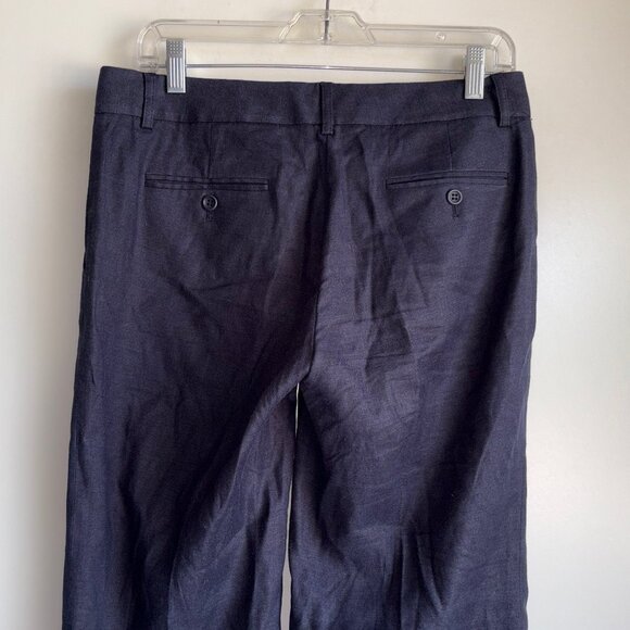 THEORY Emery Linen Pants Size 6 Navy Blue - Picture 5 of 13